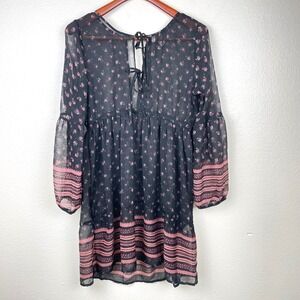 Vintage Y2K 90s Mudd Dress Sz L Babydoll Whimsigoth Fairy Grunge Boho Sheer Dark